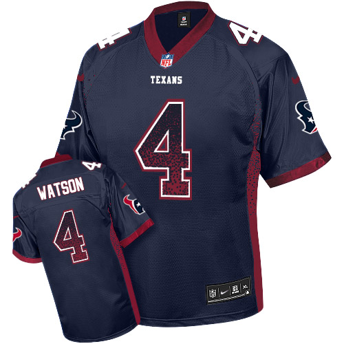 Nike Texans #4 Deshaun Watson Navy Blue Team Color Men's Stitched NFL Elite Drift Fashion Jersey - Click Image to Close